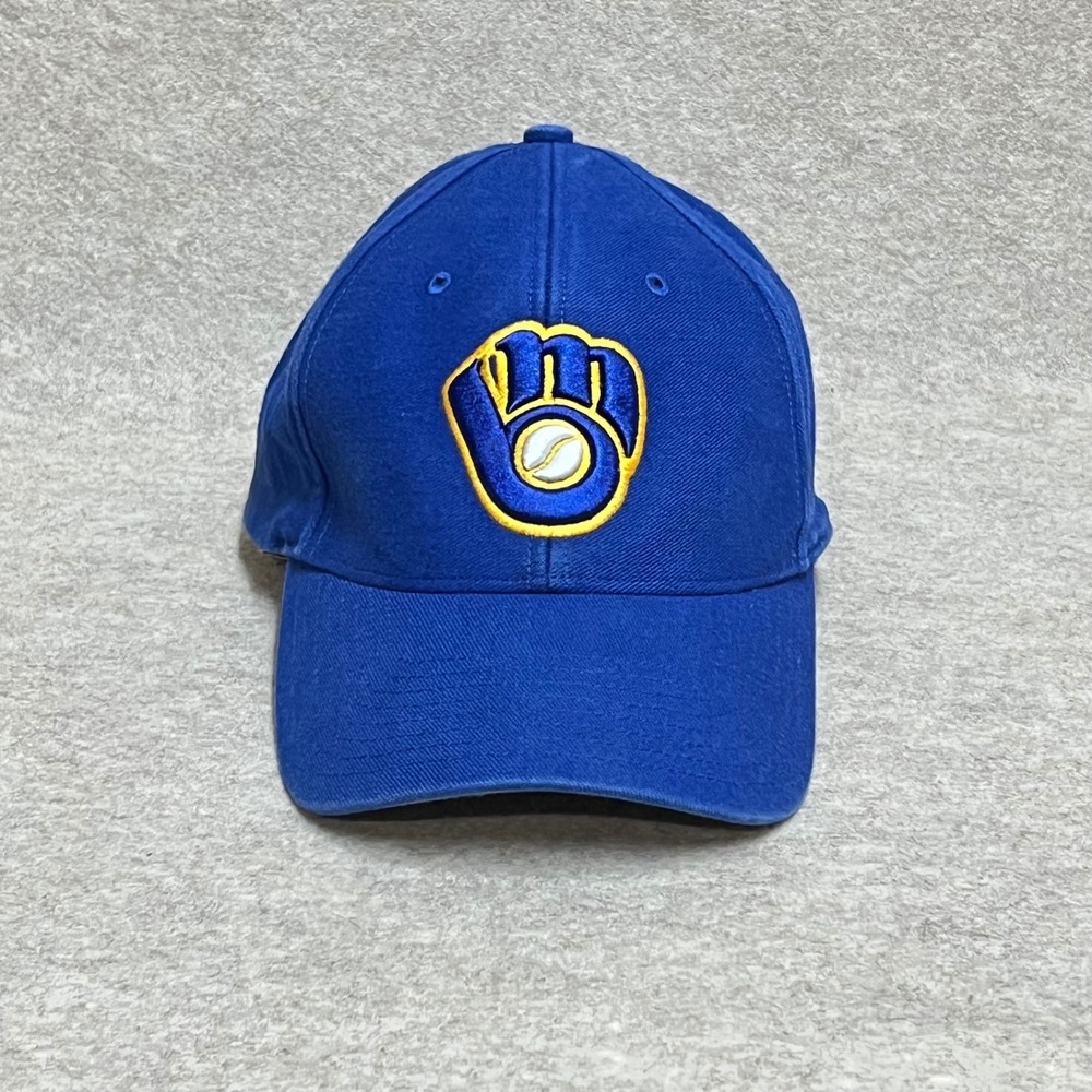 Milwaukee Brewers Hat Cooperstown Collection Blue M/L Baseball Cap 47  EUC